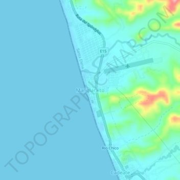 Manglaralto topographic map, elevation, terrain
