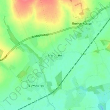 Harpham topographic map, elevation, terrain