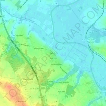 La Prée topographic map, elevation, terrain