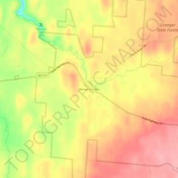 Barnes Corners topographic map, elevation, terrain