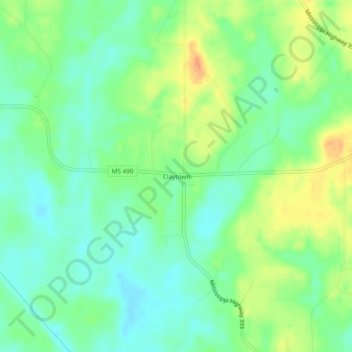 Claytown topographic map, elevation, terrain
