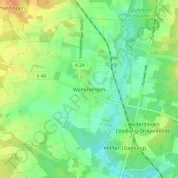 Wolterdingen topographic map, elevation, terrain