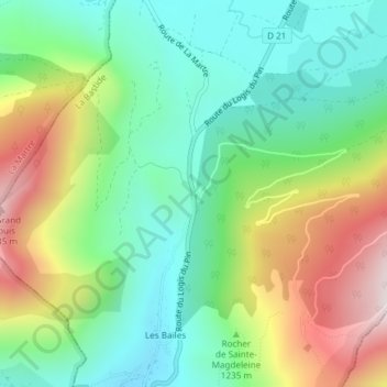 Col de Clavel topographic map, elevation, terrain