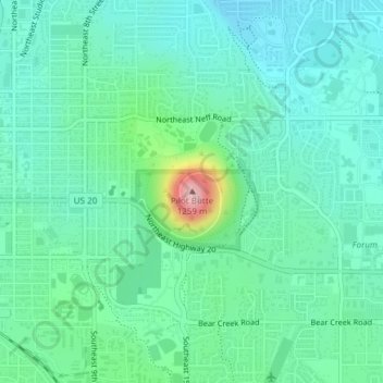 Pilot Butte topographic map, elevation, terrain