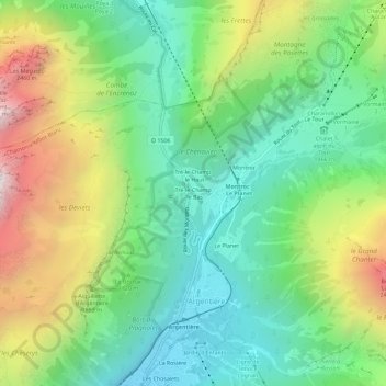 Tré-le-Champ - le Bas topographic map, elevation, terrain