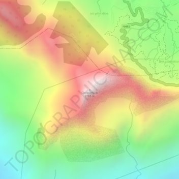Chokramudi topographic map, elevation, terrain