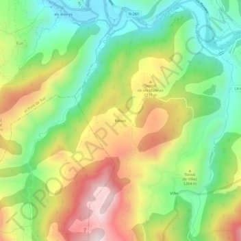 Béixec topographic map, elevation, terrain