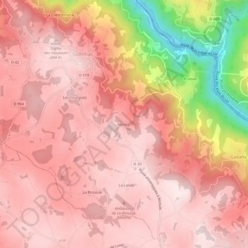 Massip topographic map, elevation, terrain