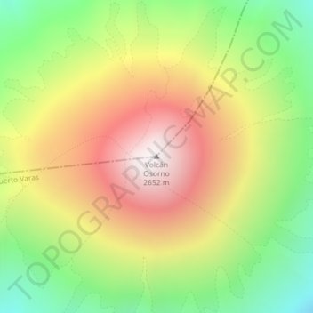 Osorno Volcano topographic map, elevation, terrain