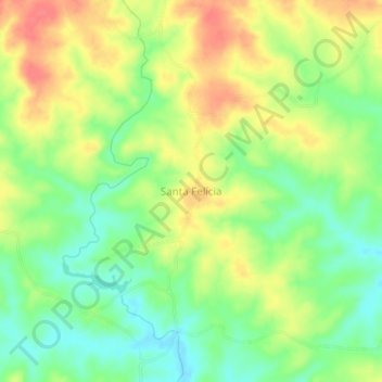 Santa Felícia topographic map, elevation, terrain