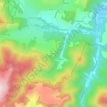 Bessolle topographic map, elevation, terrain