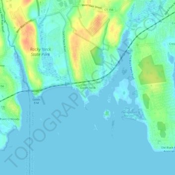 Giants Neck topographic map, elevation, terrain