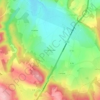 Roche-Constant topographic map, elevation, terrain