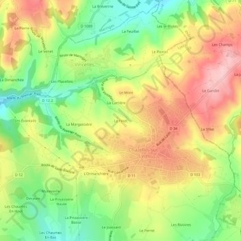 Le Finet topographic map, elevation, terrain