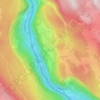 Grand Tare topographic map, elevation, terrain