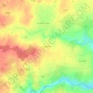 La Chauvelière topographic map, elevation, terrain