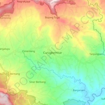 Curugkembar topographic map, elevation, terrain