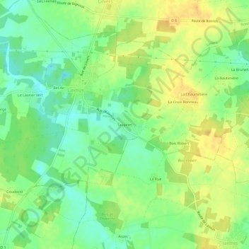 Taupinet topographic map, elevation, terrain