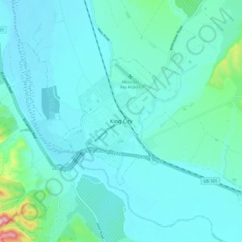 King City topographic map, elevation, terrain