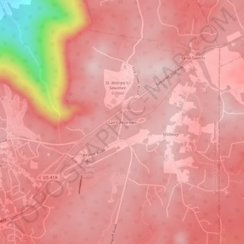 Saint Andrews topographic map, elevation, terrain