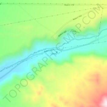Llanta topographic map, elevation, terrain