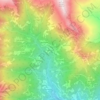 Piano Audi topographic map, elevation, terrain