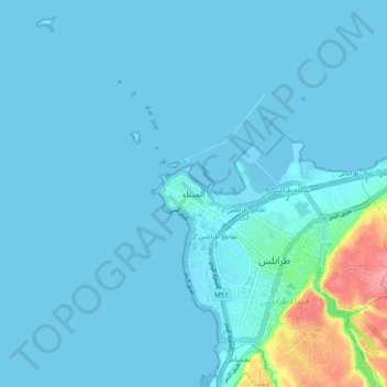 Mina topographic map, elevation, terrain