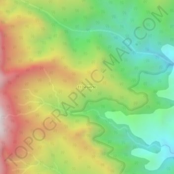 El Desierto topographic map, elevation, terrain