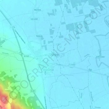 Can Puig topographic map, elevation, terrain