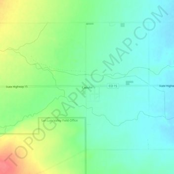 Capulin topographic map, elevation, terrain