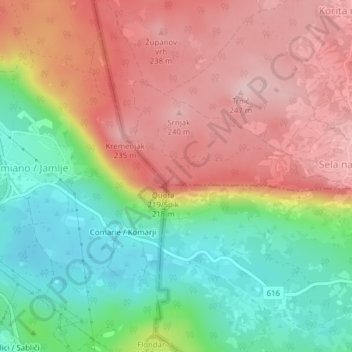 Menphis topographic map, elevation, terrain