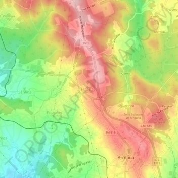 Escapães topographic map, elevation, terrain