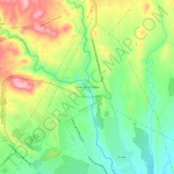 Cases de la Culata topographic map, elevation, terrain
