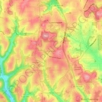 Fox Ridge topographic map, elevation, terrain
