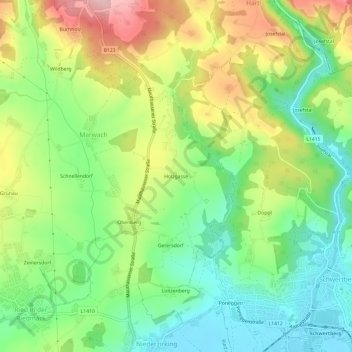 Holzgasse topographic map, elevation, terrain