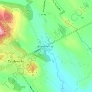 Annsborough topographic map, elevation, terrain