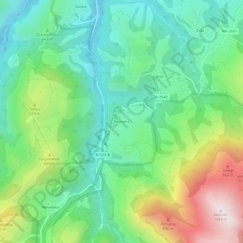 Berroeta topographic map, elevation, terrain