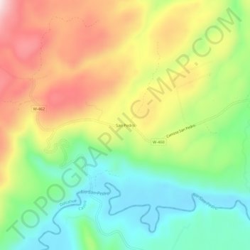 San Pedro topographic map, elevation, terrain