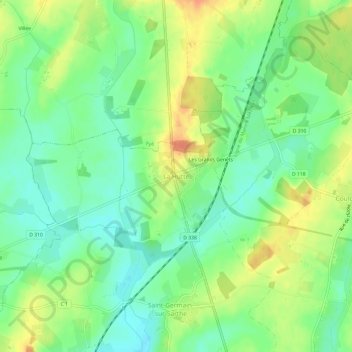 La Hutte topographic map, elevation, terrain