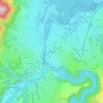 Gourdon topographic map, elevation, terrain