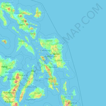 Samar topographic map, elevation, terrain