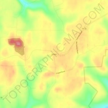 Crown topographic map, elevation, terrain