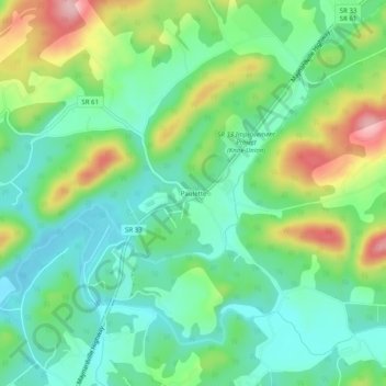 Paulette topographic map, elevation, terrain