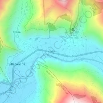 Huaran topographic map, elevation, terrain