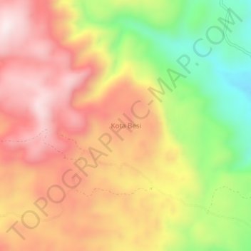 Kota Besi topographic map, elevation, terrain
