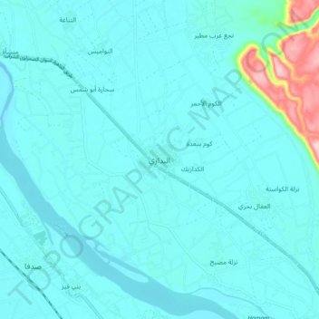 Al Badari topographic map, elevation, terrain