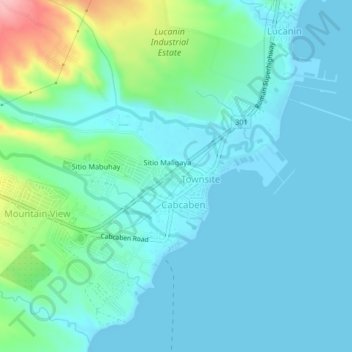 Topsite A & B topographic map, elevation, terrain