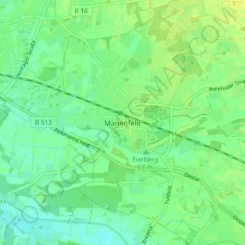Marienfeld topographic map, elevation, terrain