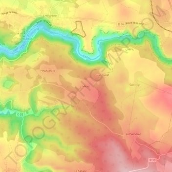 Mazet topographic map, elevation, terrain