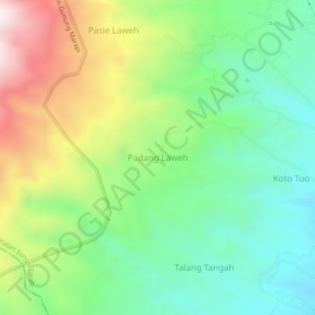 Padang Laweh topographic map, elevation, terrain